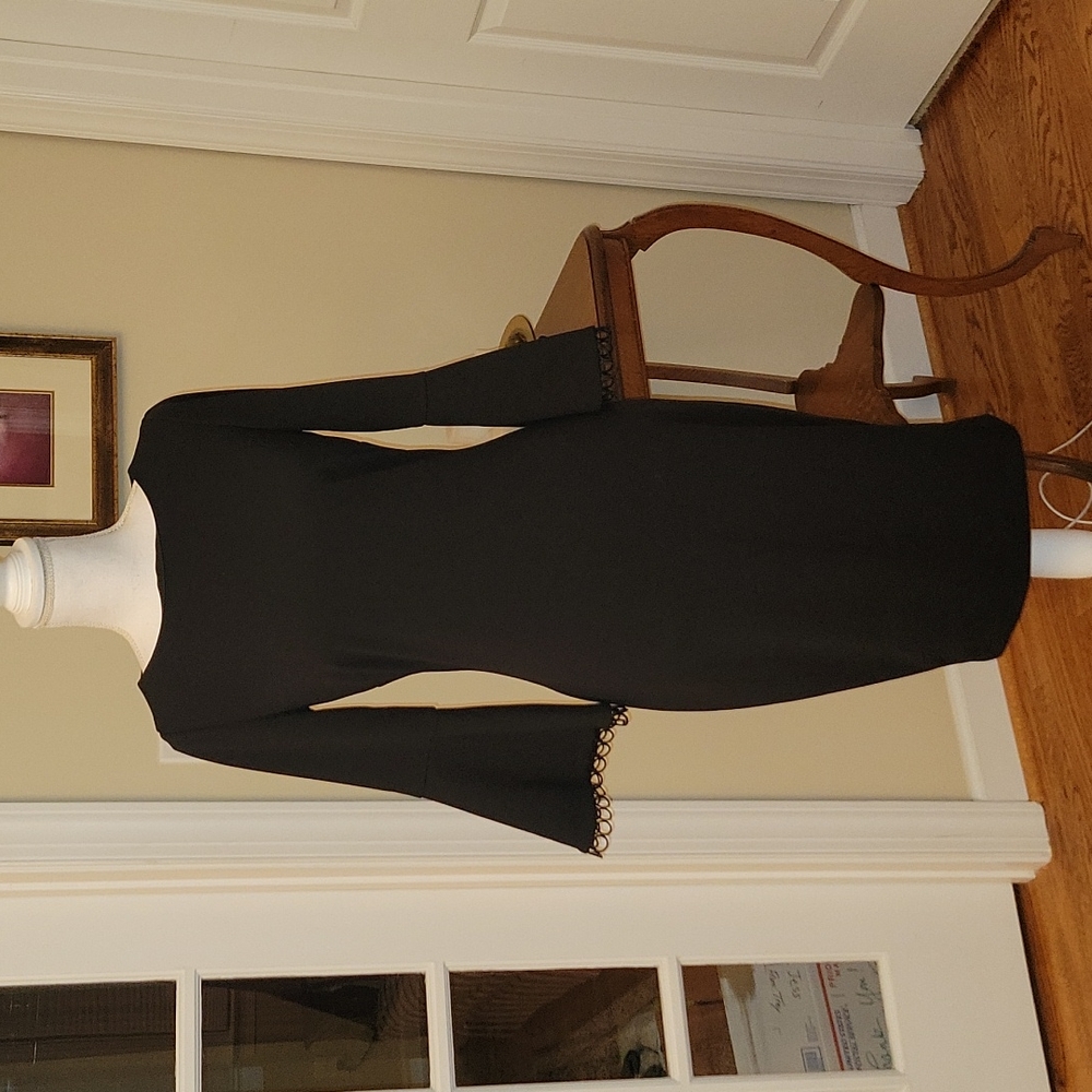 CALVIN KLEIN black bell sleeve professional dress 4